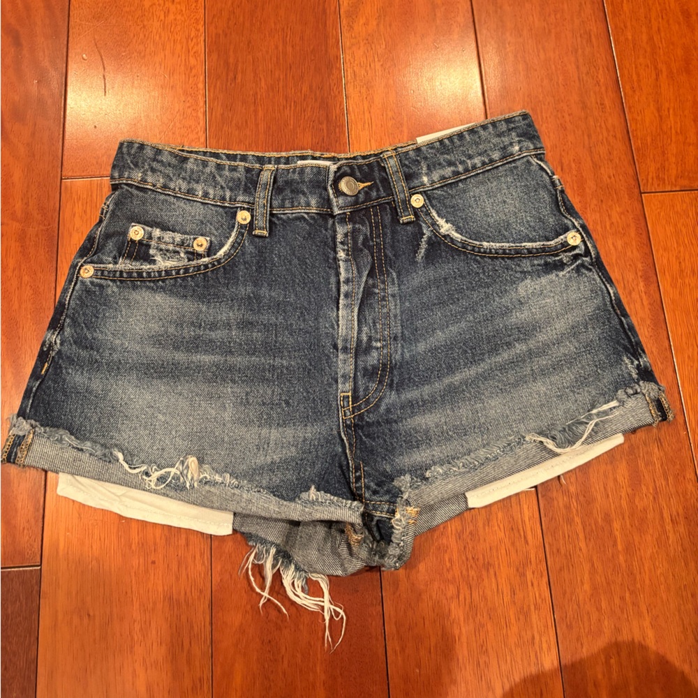 Zara Dark Blue Jean Shorts